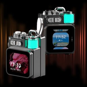 BAFLE AMBIENTE #1 Mini Altavoz Bluetooth Portátil para Exteriores con Pantalla LCD Inteligente, Música Inalámbrica y Luces RGB