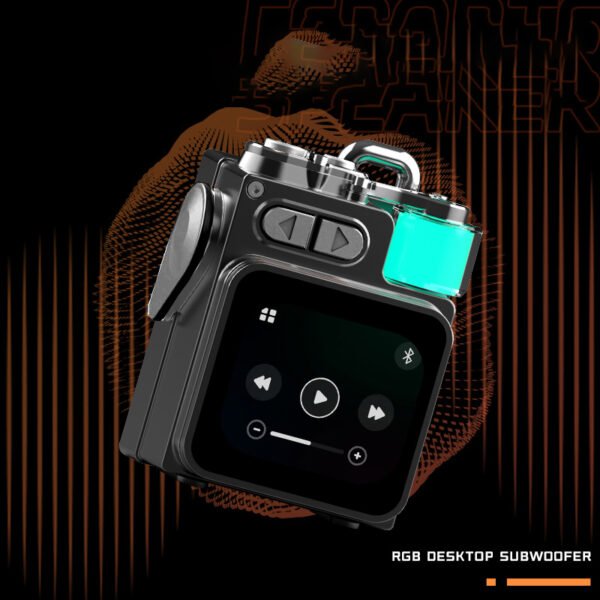 BAFLE AMBIENTE #2 Mini Altavoz Bluetooth Portátil para Exteriores con Pantalla LCD Inteligente, Música Inalámbrica y Luces RGB