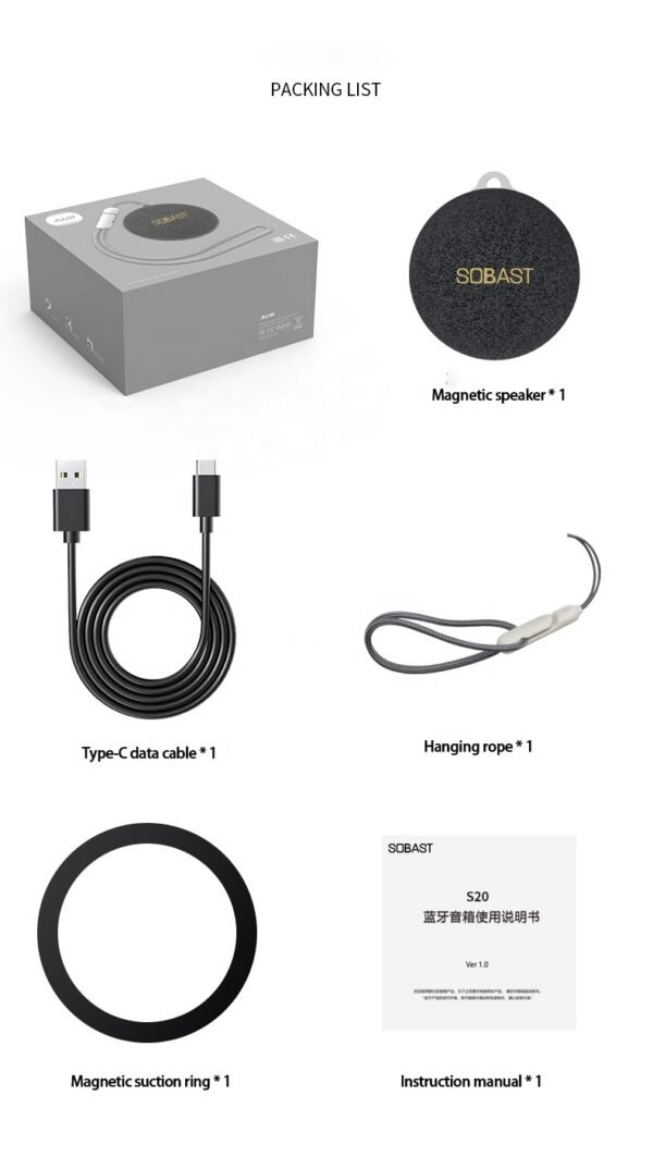 Bafle altavoz magfnetico BTportatil