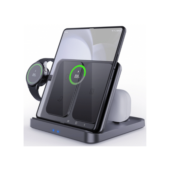 Cargador de carga inalámbrico 3 en 1 magnético plegable adecuado para teléfonos Apple reloj de pulsera soporte de escritorio para auriculares