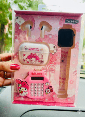 Kit Audífonos Bluetooth  TWS-S03,Relog mas llavero de calculadora