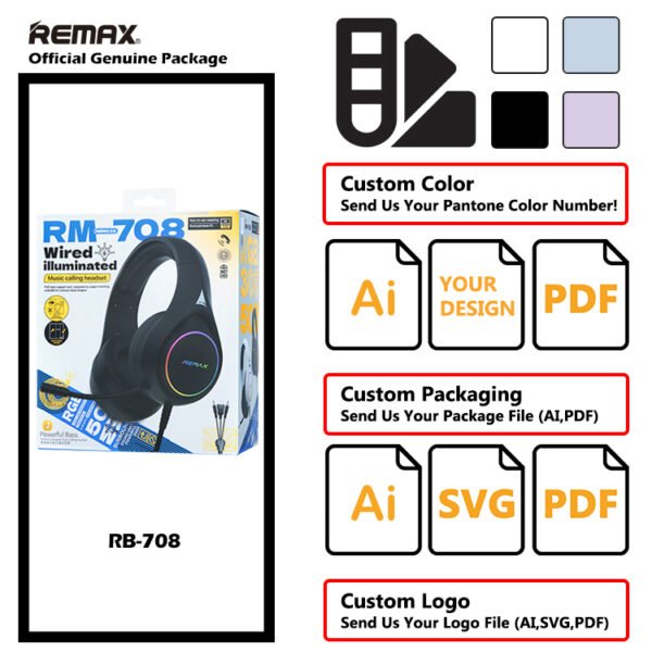 1 Auriculares para Gaming Remax con Micrófono, Conexión USB, Driver de 50MM y Orejeras Suaves con Cable