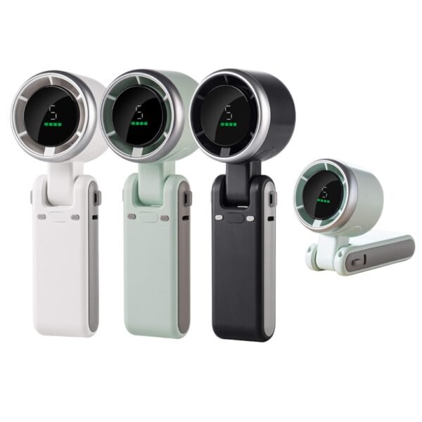 2 Ventilador Turbo de Mano Plegable de Alta Velocidad a 13550rpm Portátil y de Escritorio con Pantalla Digital Inteligente