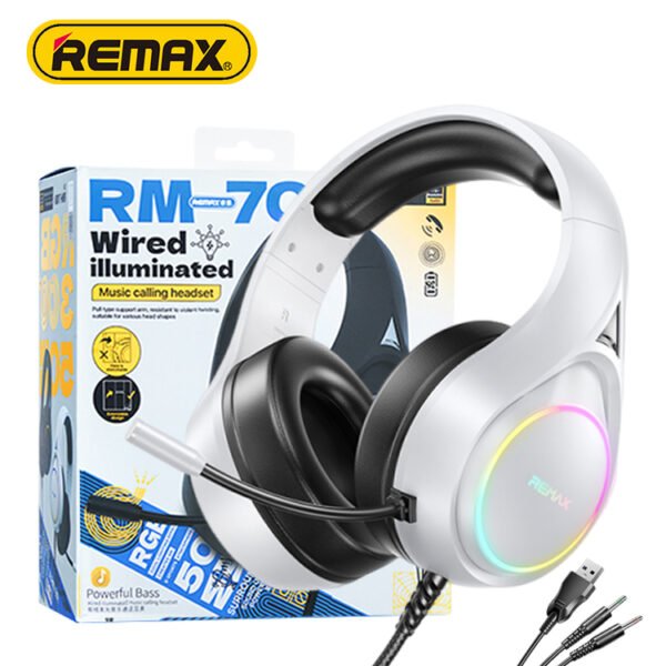 2 Auriculares para Gaming Remax con Micrófono, Conexión USB, Driver de 50MM y Orejeras Suaves con Cable