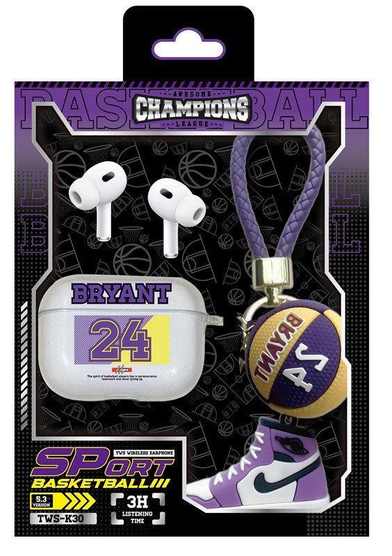 3 Auriculares Deportivos Inalámbricos Bluetooth 5.3 con Diseño de Zapatilla de Baloncesto Superstar