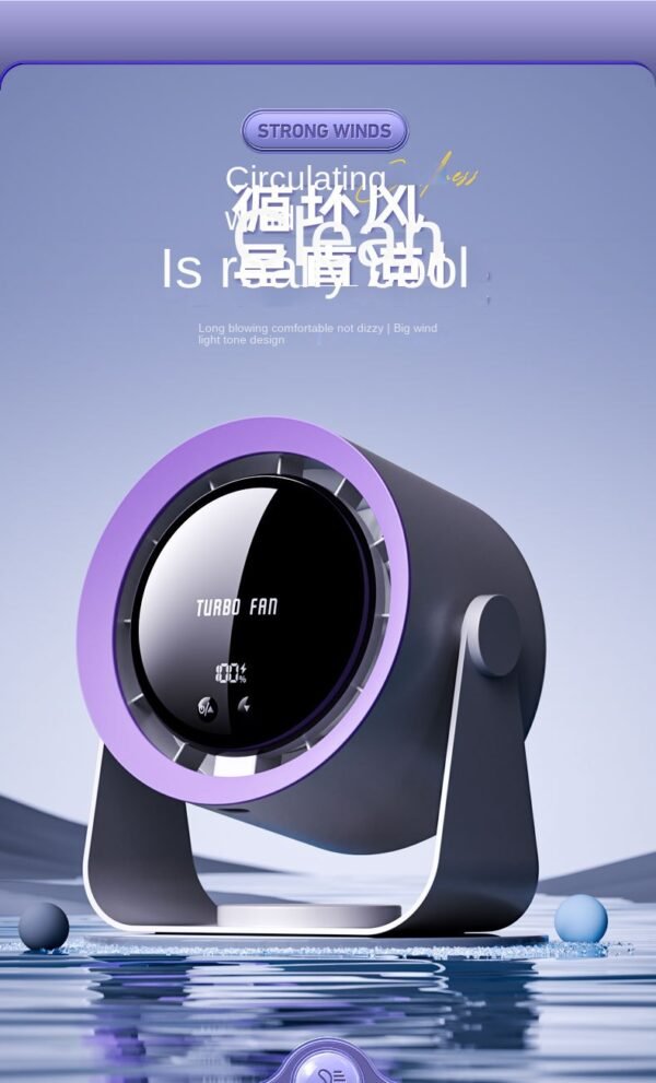 Ventilador de mesa LED de batería de alta capacidad Ventilador de escritorio de carga LED de carga rápida Ventilador de escritorio de carga LED de oficina