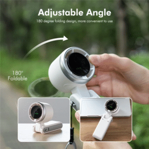 Ventilador Turbo de Mano Plegable de Alta Velocidad a 13550rpm Portátil y de Escritorio con Pantalla Digital Inteligente