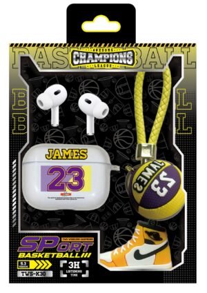 Auriculares Deportivos Inalámbricos Bluetooth 5.3 con Diseño de Zapatilla de Baloncesto Superstar