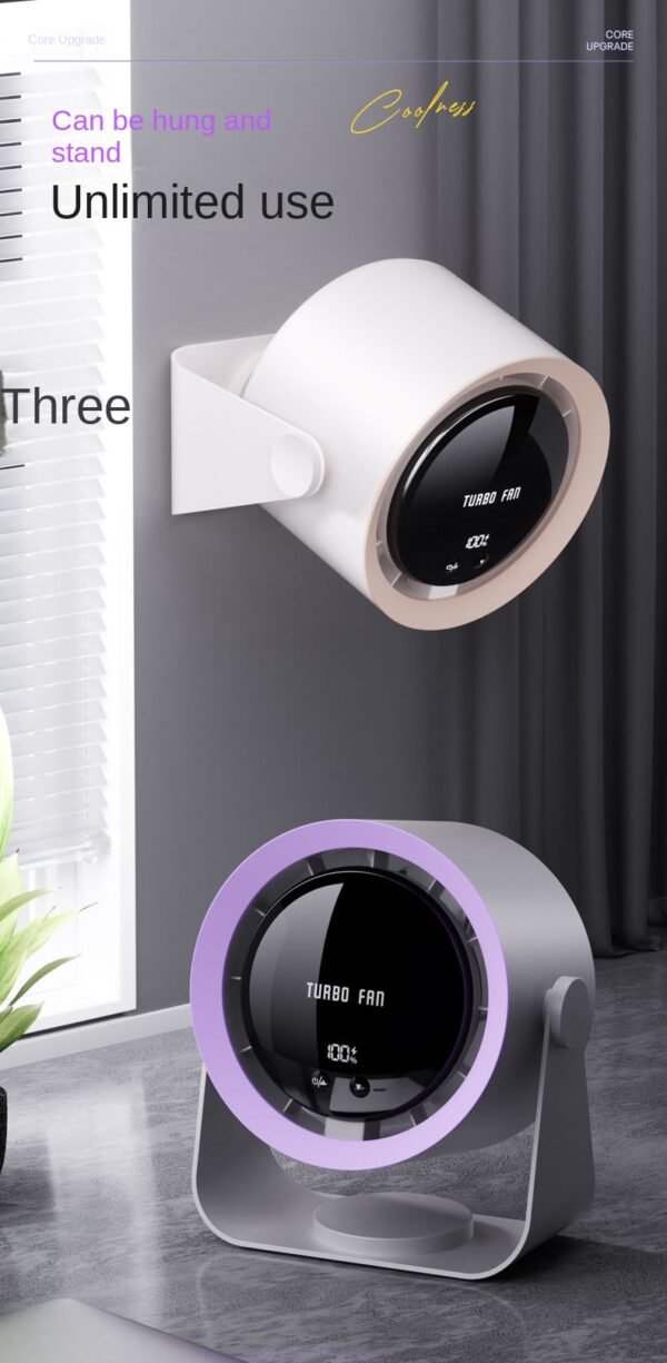 Ventilador de mesa LED de batería de alta capacidad Ventilador de escritorio de carga LED de carga rápida Ventilador de escritorio de carga LED de oficina