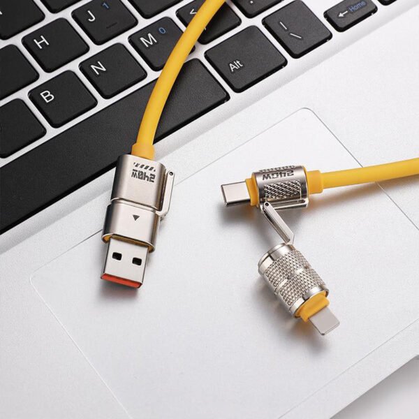 4 Cables de datos de carga de teléfono móvil multiconector 4 en 1 240W USB a tipo C Cable de cargador de teléfono de 1 metro