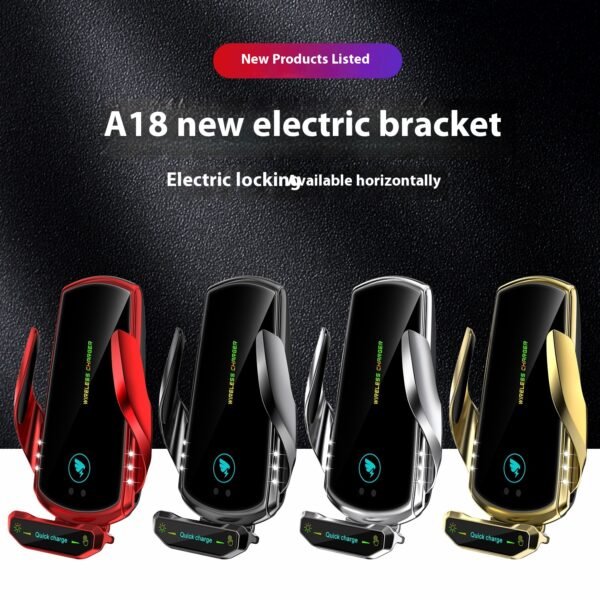 5 Soporte de teléfono de carga inalámbrica para coche inteligente 15W abrazadera de gancho de ventilación de aire navegación