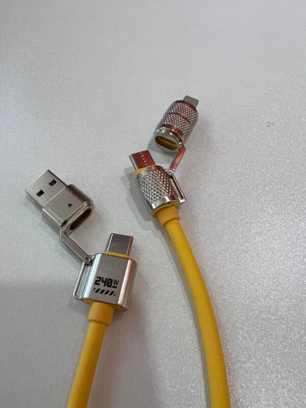 5 Cables de datos de carga de teléfono móvil multiconector 4 en 1 240W USB a tipo C Cable de cargador de teléfono de 1 metro