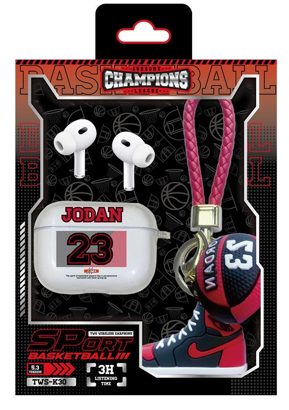 6 Auriculares Deportivos Inalámbricos Bluetooth 5.3 con Diseño de Zapatilla de Baloncesto Superstar