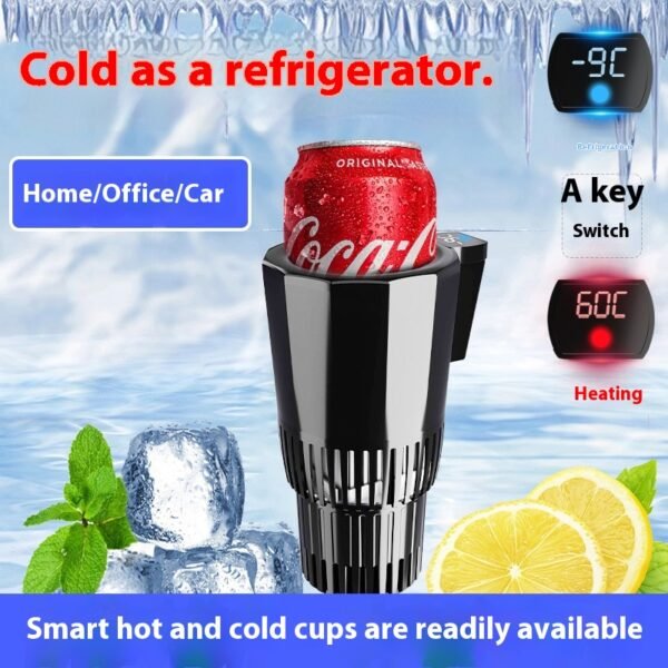 Portavasos de coche portátil multifuncional inteligente nuevo refrigerador de enfriamiento rápido para uso Universal en caliente/frío