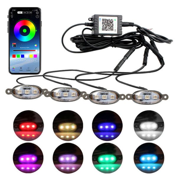 Luces LED RGB de Alta Calidad para Parrilla Delantera de Coche de 12V, Luces Estroboscópicas, Accesorios para Automóviles