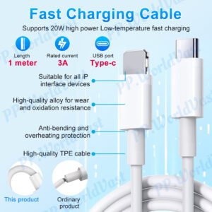 H55a66e5aa843493ca1445066add33824N Cable de Carga Rápida Tipo C Más Vendido para iPhone 14 13 12 11 Pro Max 20, Longitud de 1m 1.5m 2m, Hecho de Metal con Revestimiento de TPE