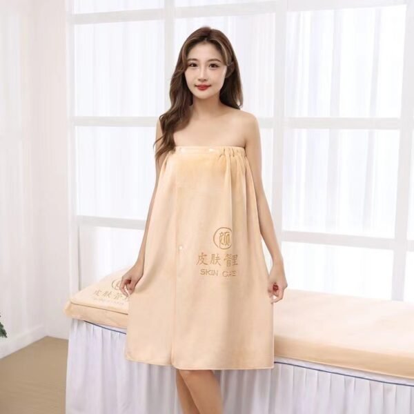 H5cdd61df2d3344c497f7b365009de4f7l Salón de belleza Microfibra Baño Falda Toalla Baño Toalla Logotipo personalizado Tamaño personalizado