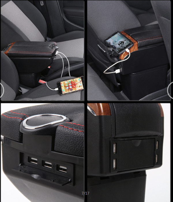 H716ab2d8bfca4704930ddedff302c732n Accesorios Interiores para Auto, Reposabrazos con Almacenamiento