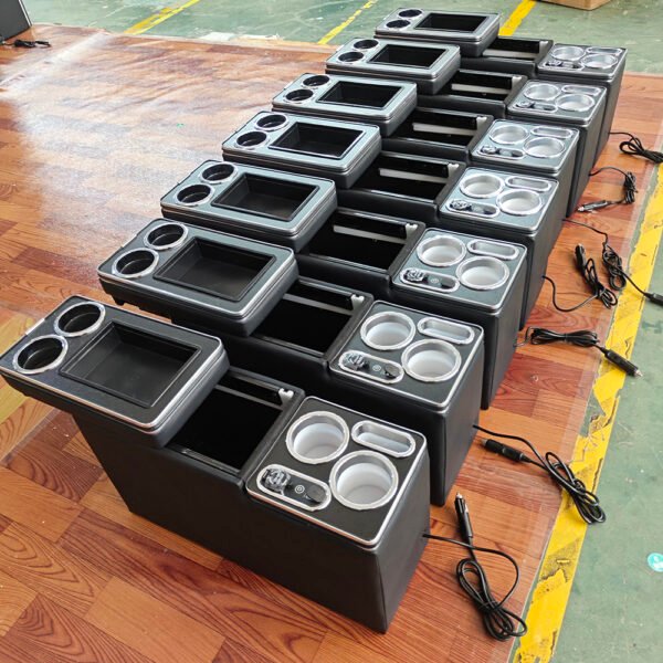 Consola Central Universal Alphard para Automóvil Buick Toyota Voxy Freed Stepwgn, Reposabrazos de Cuero para la Fila Central, Consola de Apoyabrazos para Automóvil