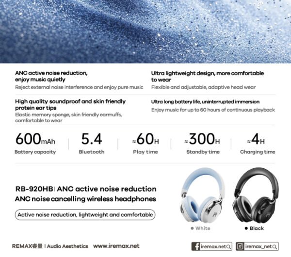 H85bd7434cb774c8eae1ce57364f4f322d Auriculares Inalámbricos Diadema con Cancelación de Ruido – Remax BT 5.4