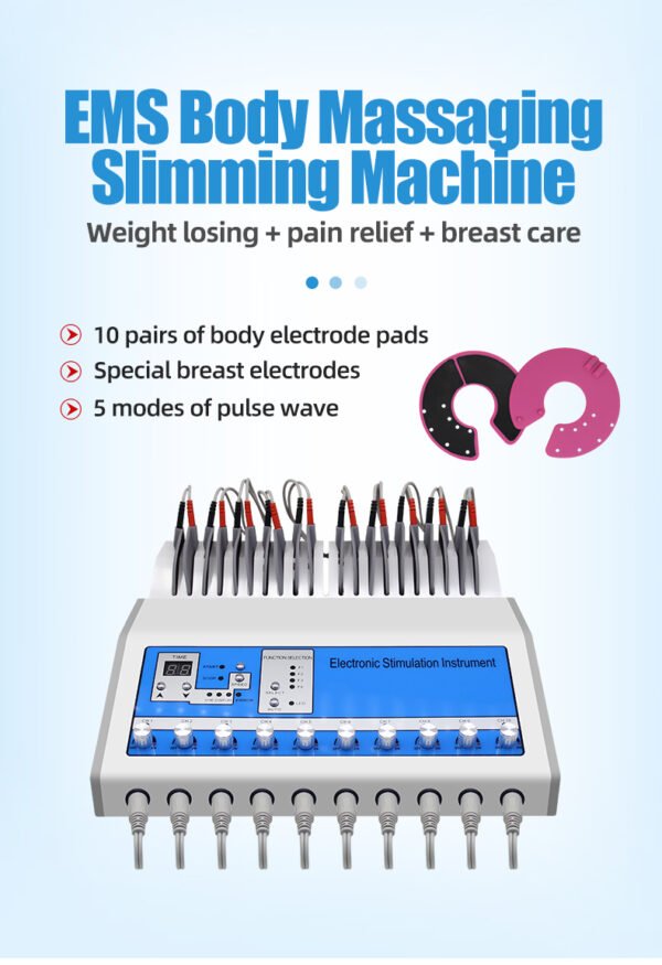 H8e933ca7e85d42caadeae428b23ad8b6I Gimnasia Pasiva con Electroestimulador Muscular de 10 Salidas