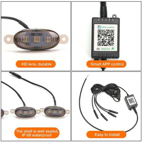 Luces LED RGB de Alta Calidad para Parrilla Delantera de Coche de 12V, Luces Estroboscópicas, Accesorios para Automóviles