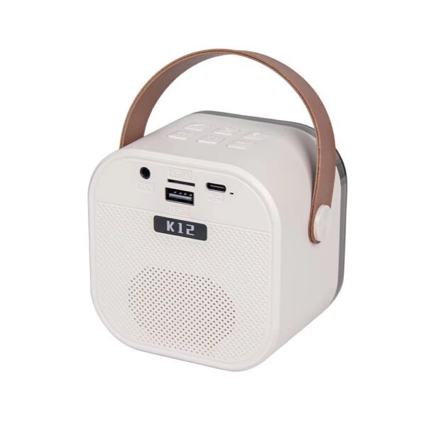 Hc171d028229246b7a146faaf73d48270t Mini Altavoz Karaoke Inalámbrico Recargable Portátil K12 con Micrófonos y Luces RGB para Niños