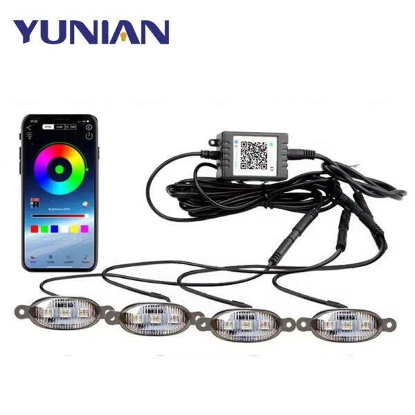 Luces LED RGB de Alta Calidad para Parrilla Delantera de Coche de 12V, Luces Estroboscópicas, Accesorios para Automóviles