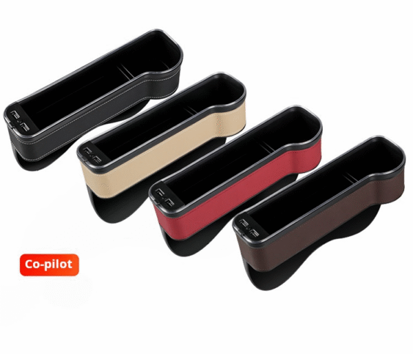 He74b0aceef2b46a4aacc9f42fb62b89cK Caja de almacenamiento de cuero multifuncional para automóvil con luz ambiental y puerto de carga USB aplicable a ambos lados del asiento