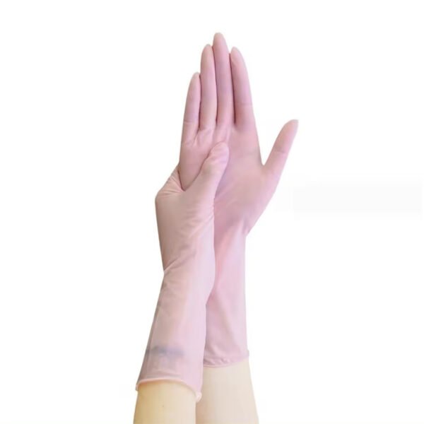 Guantes Desechables de Nitrilo para el Hogar con Puntas Texturizadas de Color Rosa de Nuevo Diseño