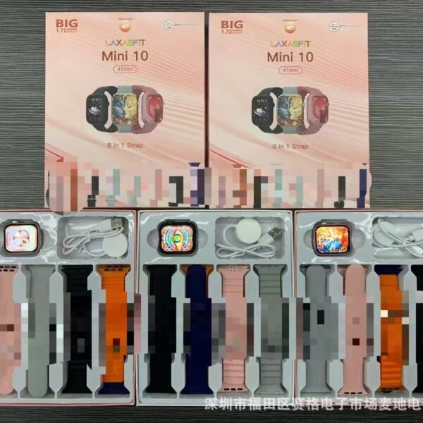 Kit de Relog 8+1mini10 carga inalámbrica, pantalla de 1,72 pulgadas, dial frío, gestos para responder llamadas Bluetooth