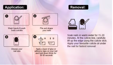 Uñas completas 10 piezas con diamantes de imitación y perlas