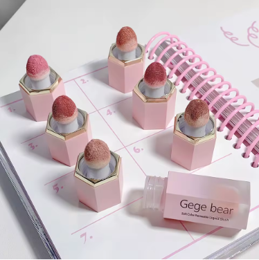 4 Maquillaje de rubor líquido para mejillas - Tinte Colorete líquido