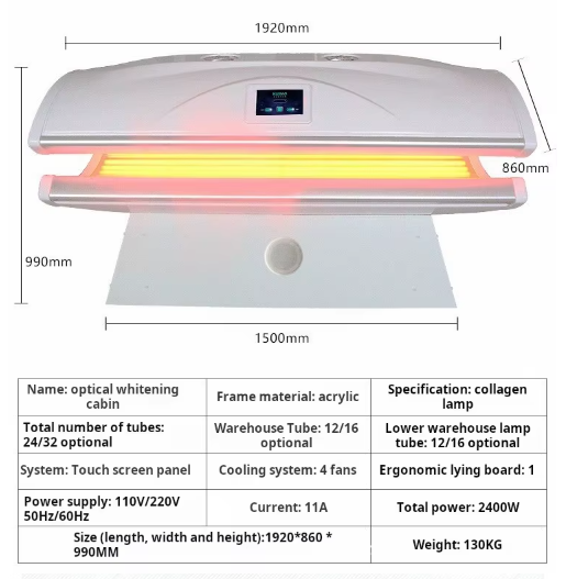 Cama de terapia de luz azul roja LED máquina de colágeno OEM