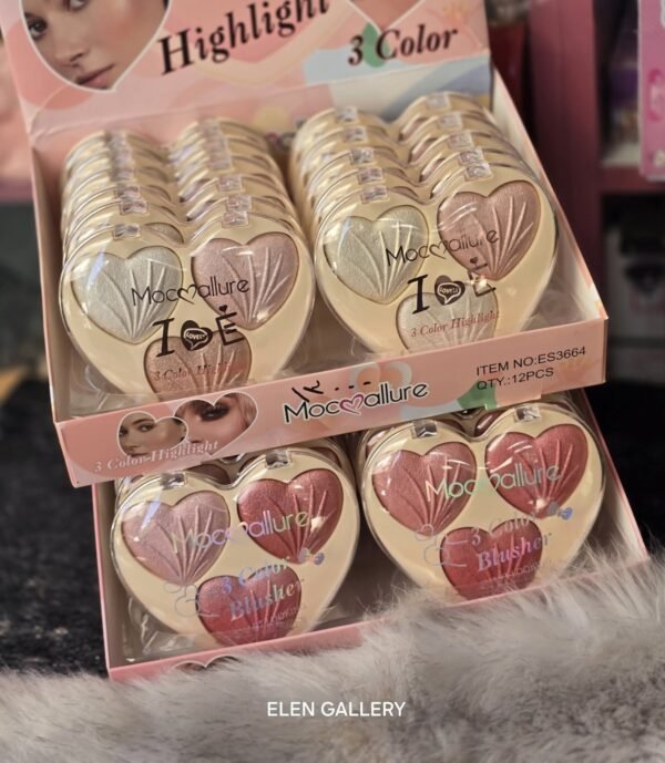 Iluminador Mocmallure Lovely - Highlighter 3 Tonos