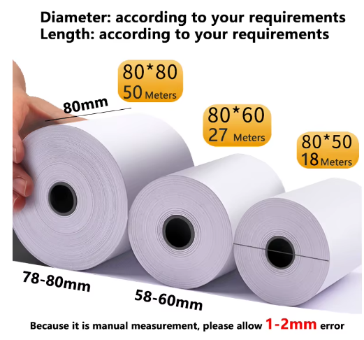 Rollos de papel térmico brillante