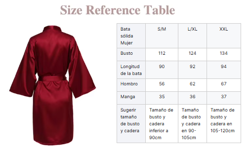 8 Bata satinada para dama (Diferencia estampado )