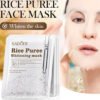 Mascarilla de Puré de Arroz - SADOER 25g, Hidratante, Nutritiva, Iluminadora, Reduce los Poros, Mejora la Opacidad.