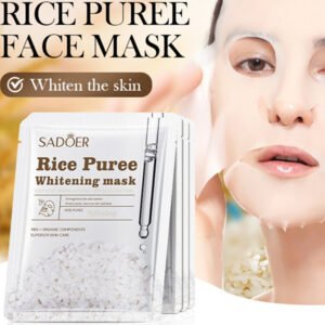 Mascarilla de Puré de Arroz - SADOER 25g, Hidratante, Nutritiva, Iluminadora, Reduce los Poros, Mejora la Opacidad.