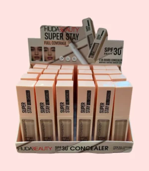 Corrector HUDABEAUTY Super Stay Full Coverage, SPF 30, 36h Duración.