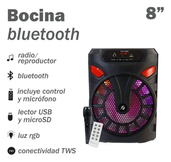 KTS-1090F RADIO PARLANTE USB/SD/TF/BT