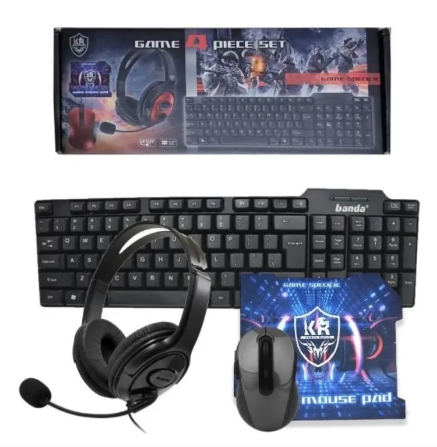 Combo Gamer 4 en 1 – Teclado, Mouse Óptico, Diadema