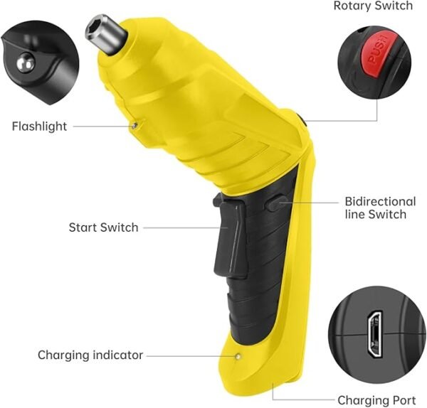 Destornillador Inalámbrico Amarillo 6V