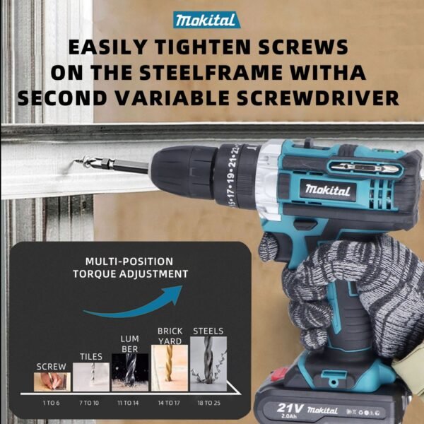 Kit de Taladro Eléctrico Inalámbrico Makita 18V