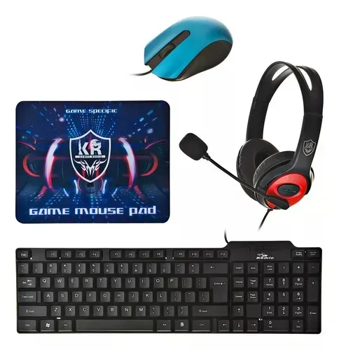 Combo Gamer 4 en 1 – Teclado, Mouse Óptico, Diadema